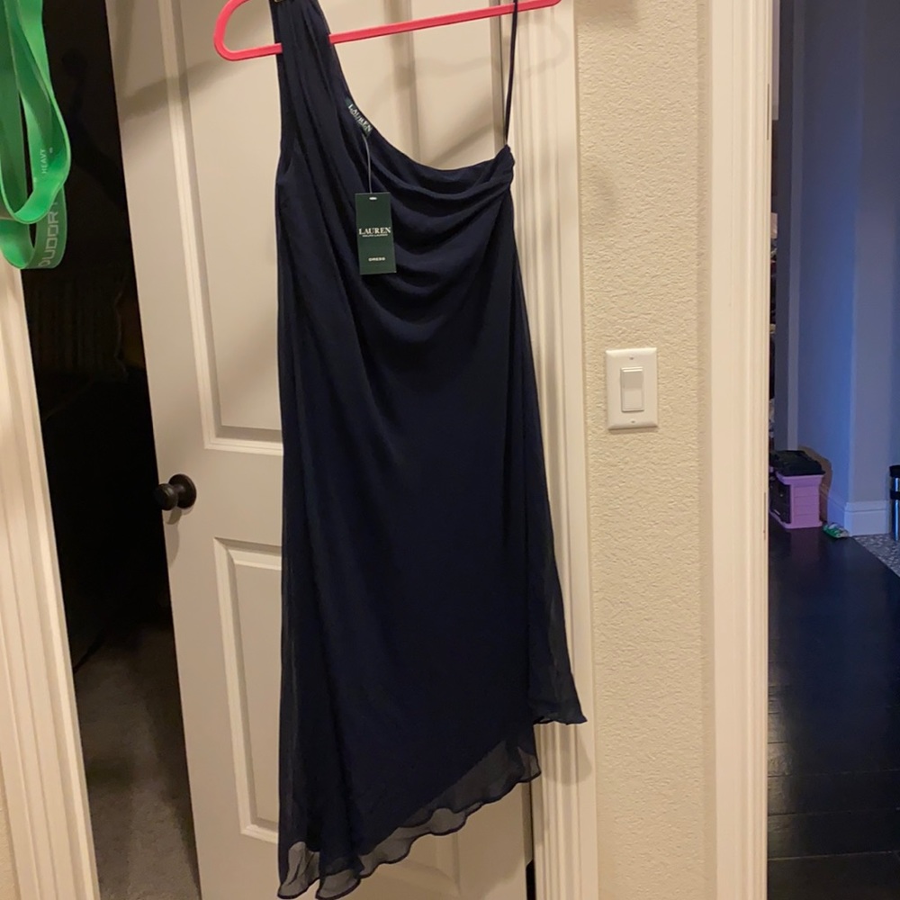 Lauren Ralph Lauren Georgette one shoulder dress
